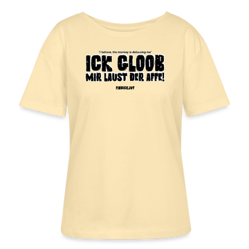 ICK GLOOB MIR LAUST DER AFFE-Rundhals Frauen Bio-T-Shirt II - Creme