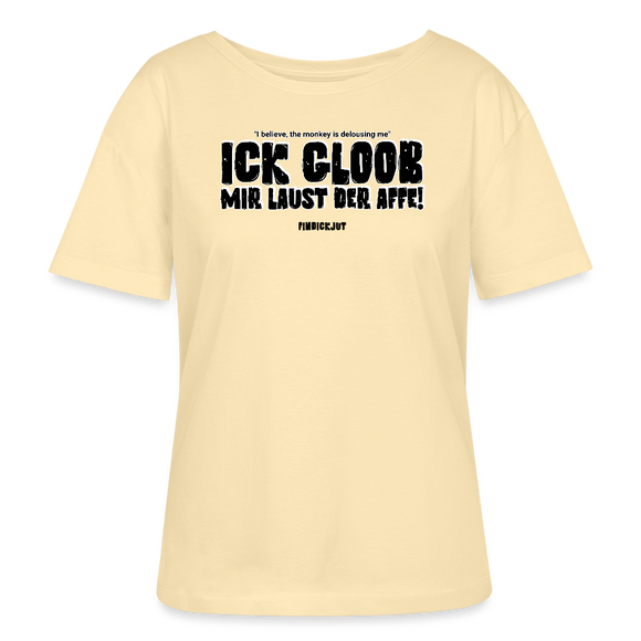 ICK GLOOB MIR LAUST DER AFFE-Rundhals Frauen Bio-T-Shirt II - Creme