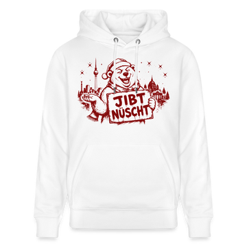 Berlin Weihnachts-Souvenir 2026- JIBT NÜSCHT-Unisex Bio-Hoodie - Weiß