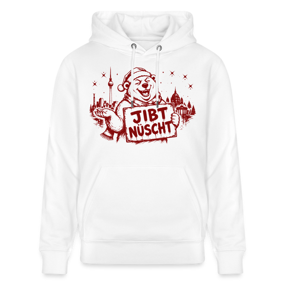 Berlin Weihnachts-Souvenir 2026- JIBT NÜSCHT-Unisex Bio-Hoodie - Weiß