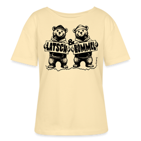 LATSCH & BOMMEL-Rundhals Frauen Bio-T-Shirt - Creme