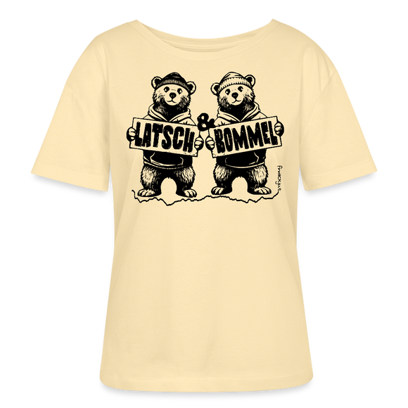 LATSCH & BOMMEL-Rundhals Frauen Bio-T-Shirt - Creme