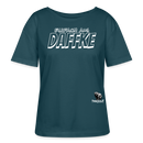 Berliner Spruch-AUS DAFFKE-Rundhals Frauen Bio-T-Shirt - Dunkles Petrol
