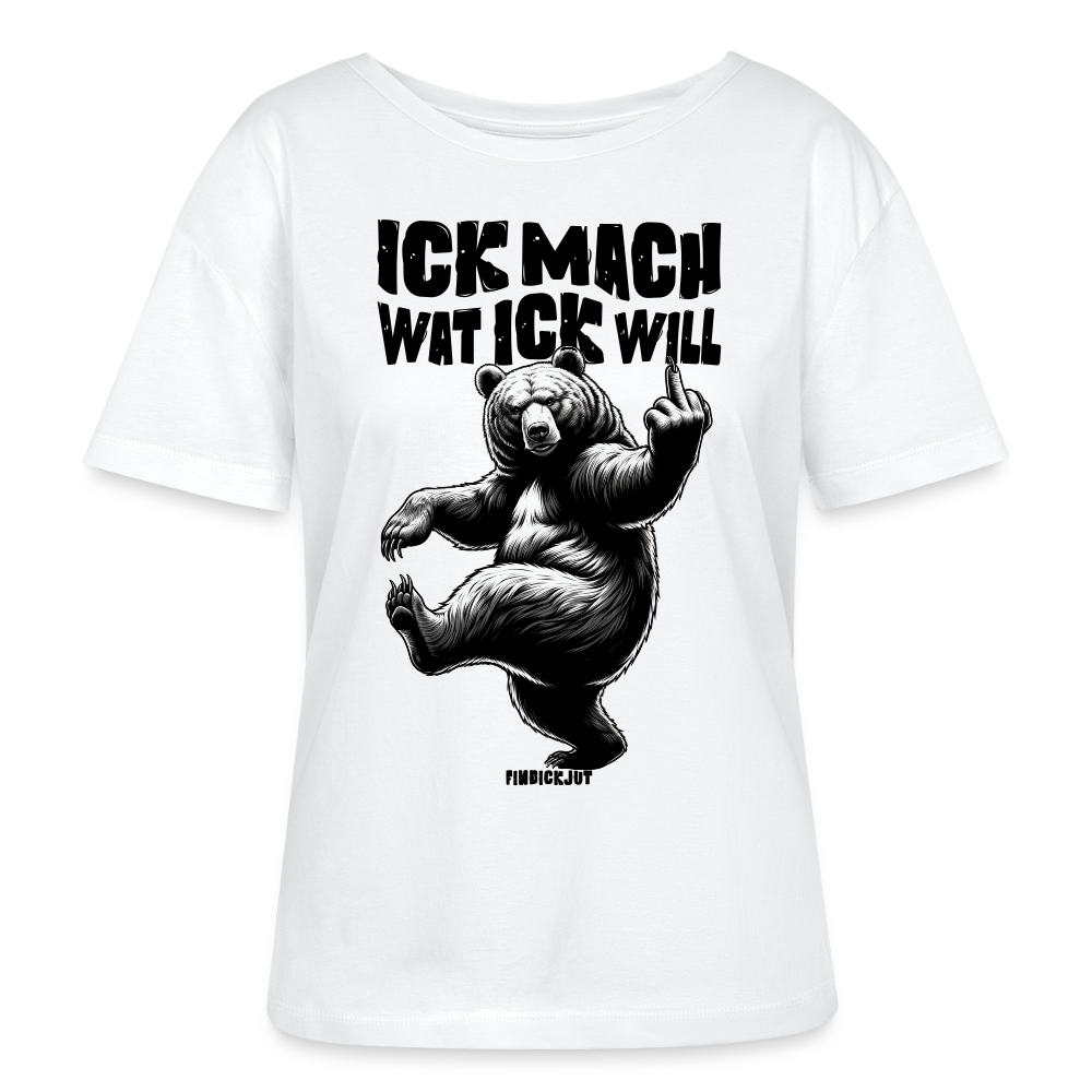 ICK MACH WAT ICK WILL-Rundhals Frauen Bio-T-Shirt - Weiß