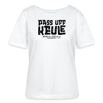 Berliner Spruch-PASS UFF KEULE-Rundhals Frauen Bio-T-Shirt - Weiß