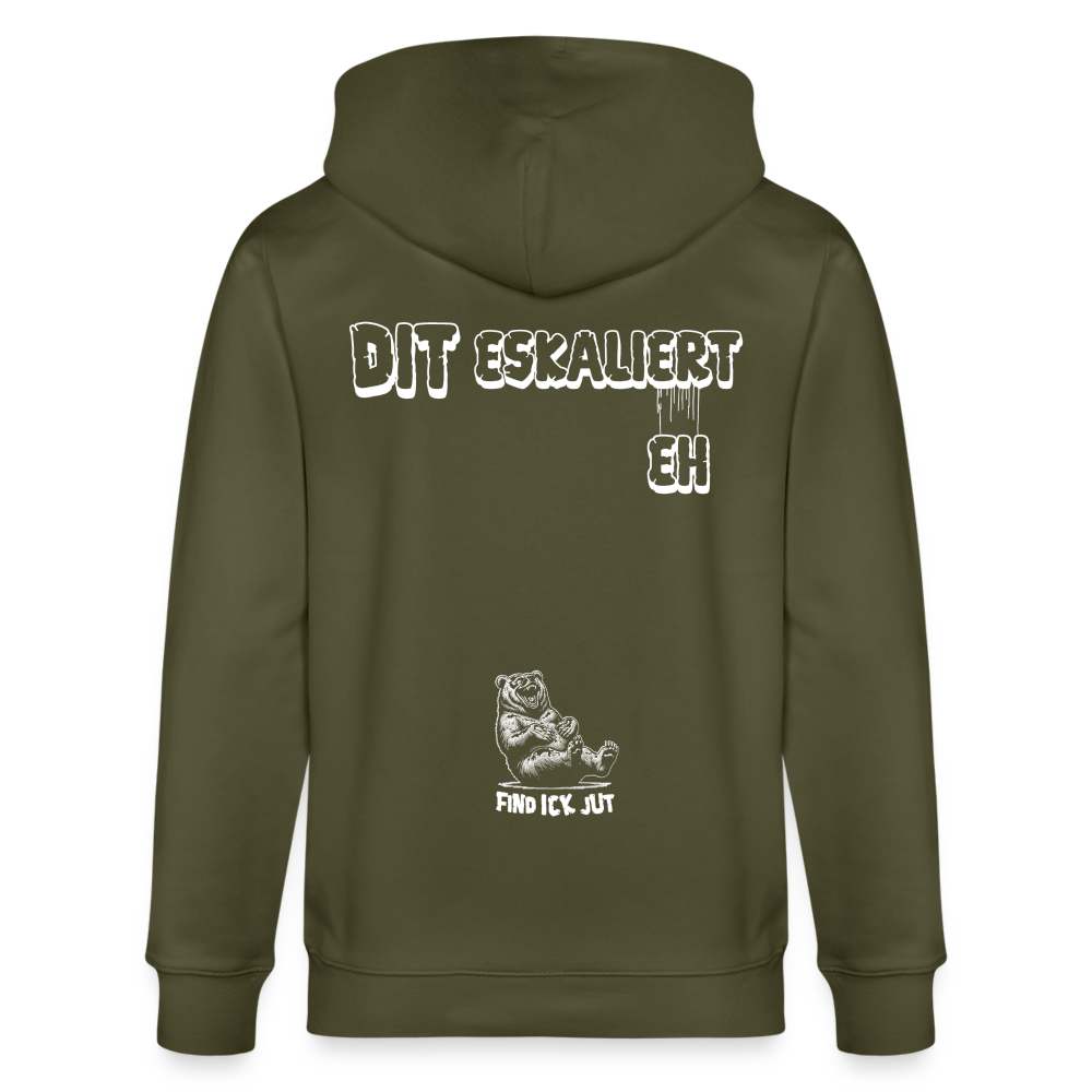 DIT ESKALIERT EH-Unisex Bio-Kapuzenjacke - Khaki