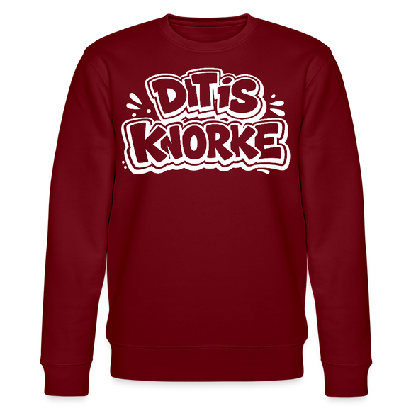 DIT IS KNORKE-Unisex Bio-Sweatshirt mit echt Berliner Schnauze - Burgunderrot
