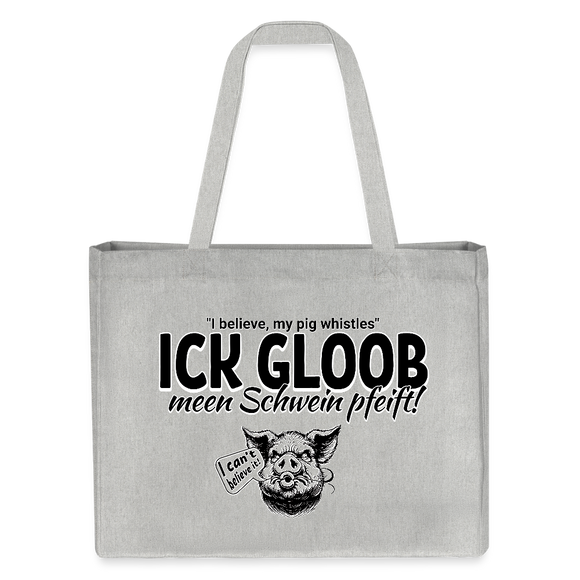 ICK GLOOB MEEN SCHWEIN PFEIFT-Einkaufstasche - Grau meliert