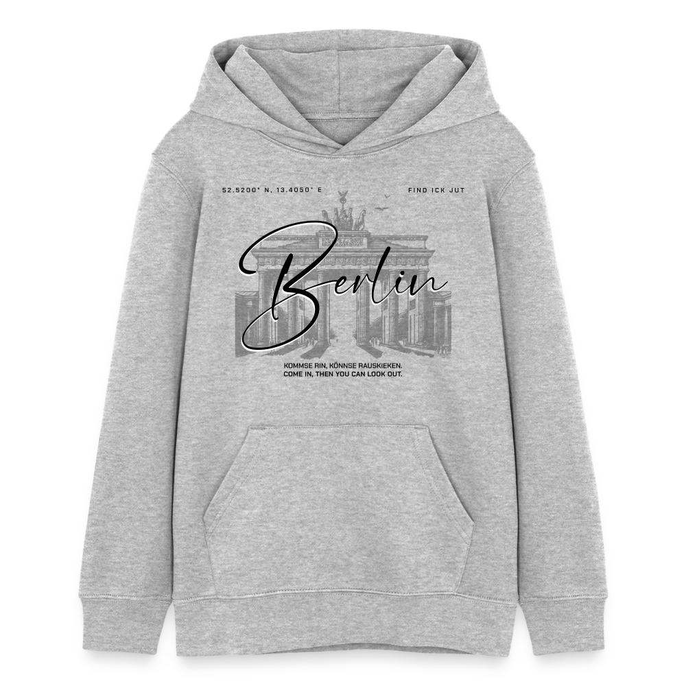 BERLIN-Teenager Bio-Hoodie - Grau meliert