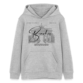 BERLIN-Teenager Bio-Hoodie - Grau meliert