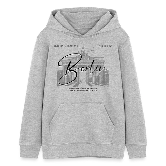 BERLIN-Teenager Bio-Hoodie - Grau meliert