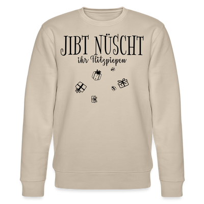 JIBT NÜSCHT zu Weihnachten in Berlin-Unisex Bio-Sweatshirt - Beige