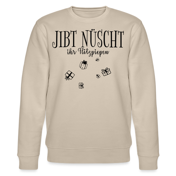 JIBT NÜSCHT zu Weihnachten in Berlin-Unisex Bio-Sweatshirt - Beige