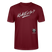 weisser Handgezeichneter Schriftzug "Kiekst'n so?" in schwungvoller Schreibschrift - typisch Berliner Spruch auf T-Shirt - Burgunderrot