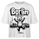 Berlin Souvenir-Frauen Boxy Bio-T-Shirt-BERLIN ICK LIEBE DIR - Weiß meliert
