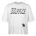 Weit geschnittenes Frauen-T-Shirt aus 100% Bio-Baumwolle mit dem Frontprint „Einfach aus DAFFKE“. Rundhalsausschnitt, eingesetzte Ärmel, 1x1-Rippstrick am Hals, doppelte Nähte an Ärmeln und Saum. Leichte Stoffdichte (155 g/m²) für lässigen Tragekomfort.- Weiß meliert mit schwarz/weissem Print