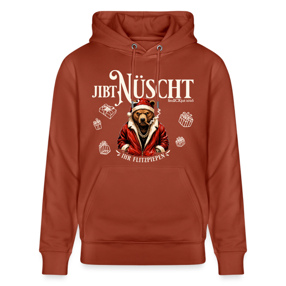 JIBT NÜSCHT-Unisex Bio-Hoodie-mit Berliner Bär - Terrakotta