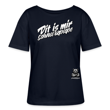 DIT IS MIR SCHNURZPIEPE-Rundhals Frauen Bio-T-Shirt - Navy