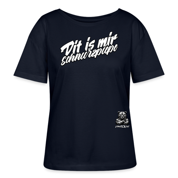 DIT IS MIR SCHNURZPIEPE-Rundhals Frauen Bio-T-Shirt - Navy