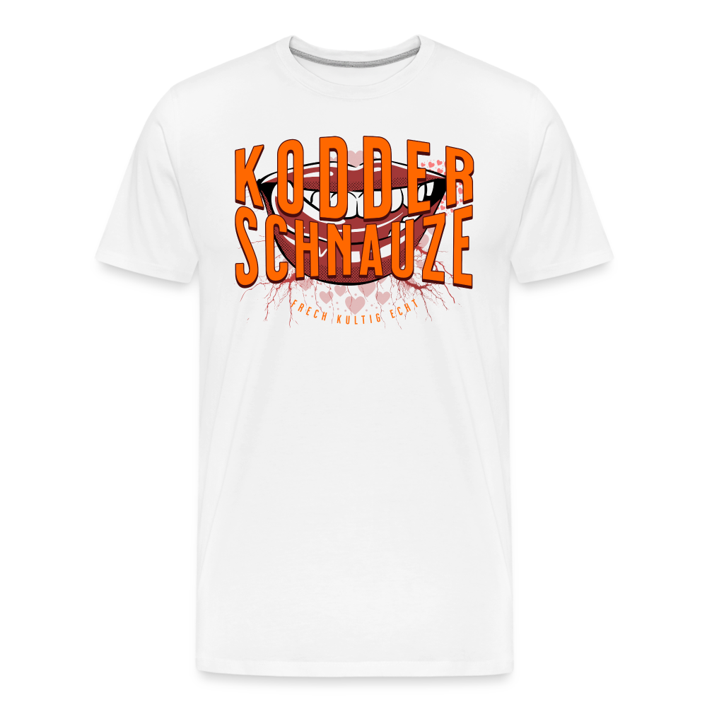 Berliner KODDERSCHNAUZE - Männer Premium Bio T-Shirt - Weiß