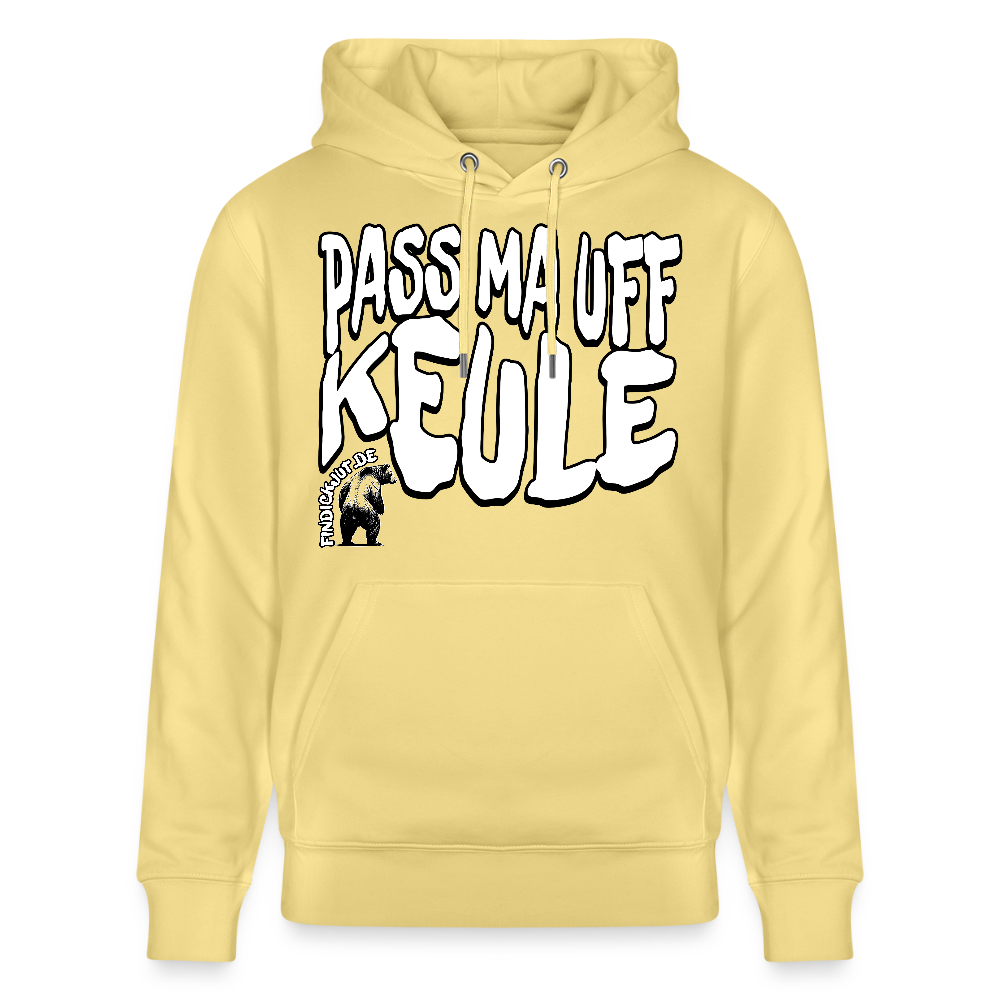 PASS MA UFF KEULE-Unisex Bio-Hoodie II - Gelb Viva 