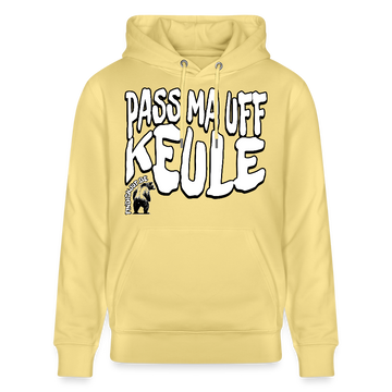 PASS MA UFF KEULE-Unisex Bio-Hoodie II - Gelb Viva 