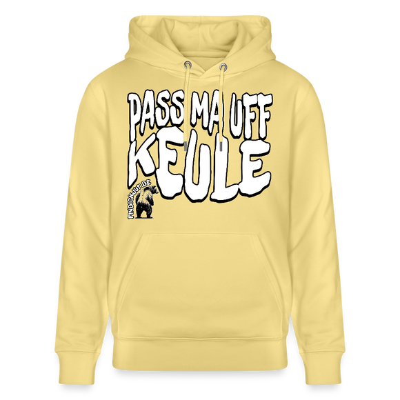 PASS MA UFF KEULE-Unisex Bio-Hoodie II - Gelb Viva 