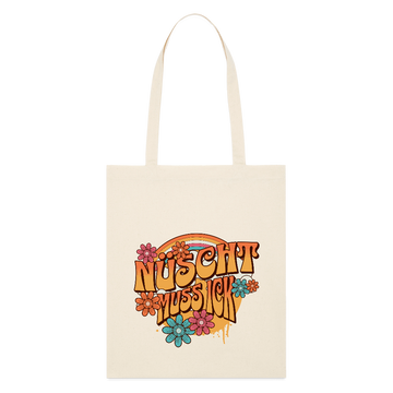 BERLINER RETRO-NÜSCHT MUSS ICK-Bio-Stoffbeutel - Weißgrau