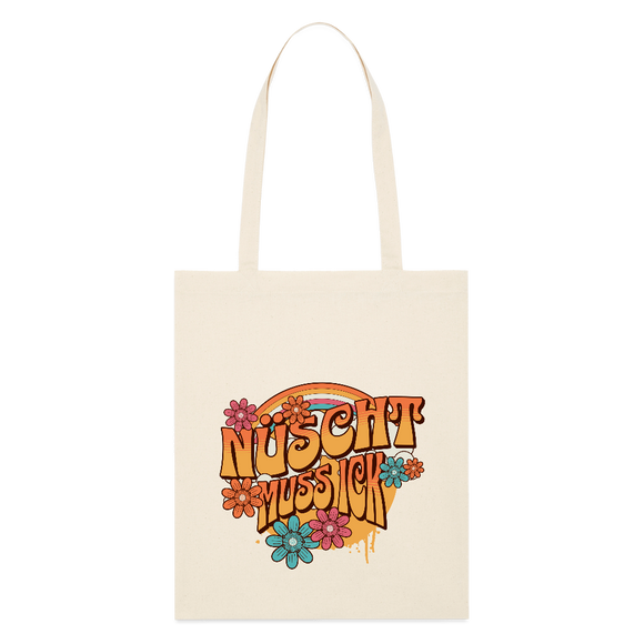 BERLINER RETRO-NÜSCHT MUSS ICK-Bio-Stoffbeutel - Weißgrau