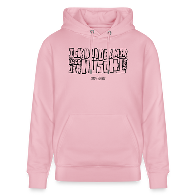 Berliner Spruch-ICK WUNDER MIR-Unisex Bio-Hoodie - Hellrosa