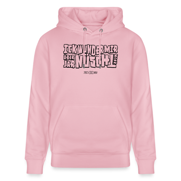 Berliner Spruch-ICK WUNDER MIR-Unisex Bio-Hoodie - Hellrosa