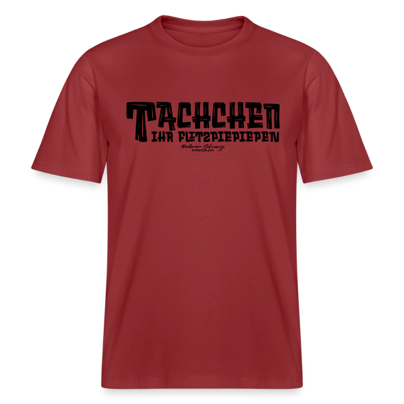 Berliner Begrüssung-TACHCHEN IHR FLITZPIEPEN- RELAXED FIT Unisex Organic T-Shirt - Erdrot