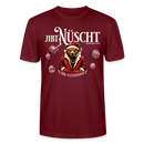 JIBT NÜSCHT-Unisex T-Shirt Berliner Ansage und Berliner Bär - Burgunderrot