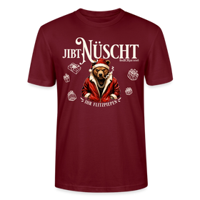 JIBT NÜSCHT-Unisex T-Shirt Berliner Ansage und Berliner Bär - Burgunderrot