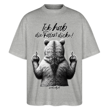 Ick hab die Faxen dicke!-Oversized Unisex Bio T-Shirt - Grau meliert