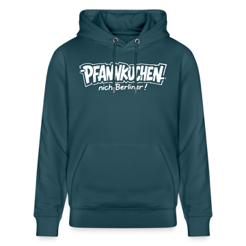 Berliner Spruch-PFANNKUCHEN NICH BERLINER-Unisex Bio-Hoodie - Dunkles Petrol