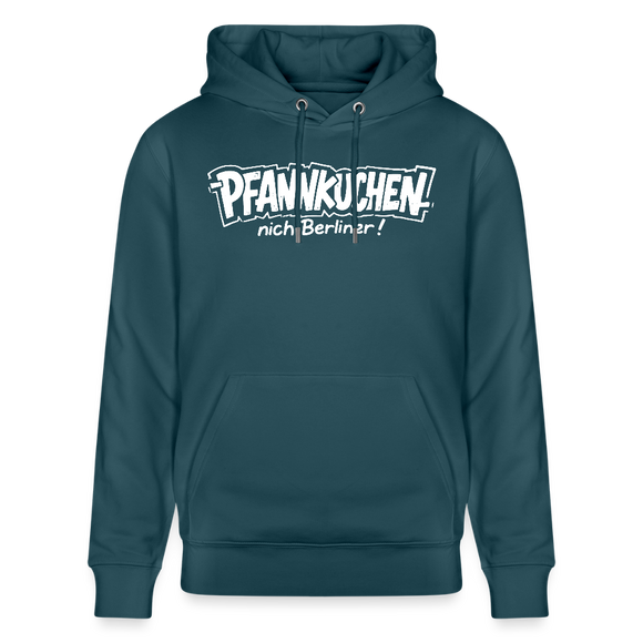 Berliner Spruch-PFANNKUCHEN NICH BERLINER-Unisex Bio-Hoodie - Dunkles Petrol