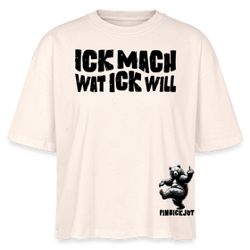 ICK MACH WAT ICK WILL-Frauen Boxy Bio-T-Shirt IV - Weißgrau