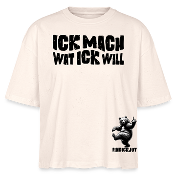 ICK MACH WAT ICK WILL-Frauen Boxy Bio-T-Shirt IV - Weißgrau