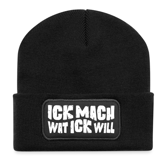 Berliner Spruch-ICK MACH WAT ICK WILL-Beanie - Schwarz