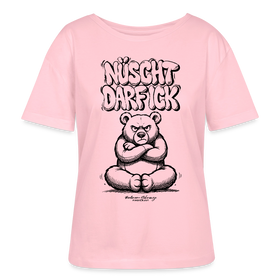 Berlin Shirt für Frauen-NÜSCHT DARF ICK-Rundhals Frauen Bio-T-Shirt - Hellrosa