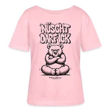 Berlin Shirt für Frauen-NÜSCHT DARF ICK-Rundhals Frauen Bio-T-Shirt - Hellrosa