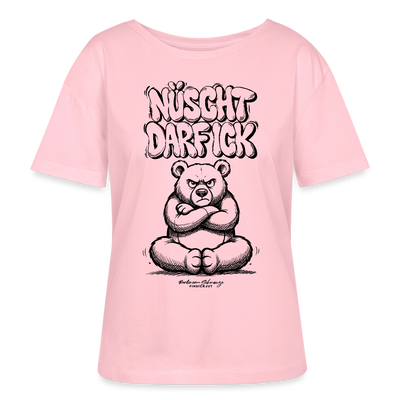 Berlin Shirt für Frauen-NÜSCHT DARF ICK-Rundhals Frauen Bio-T-Shirt - Hellrosa