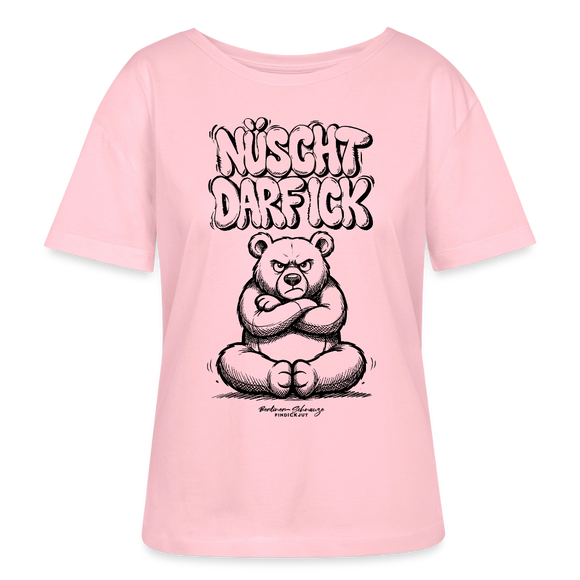 Berlin Shirt für Frauen-NÜSCHT DARF ICK-Rundhals Frauen Bio-T-Shirt - Hellrosa