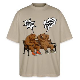 Berliner Bär Shirt mit Berliner Schnauze-WATN? NÜSCHT-Oversized Unisex Bio T-Shirt - Steingrau