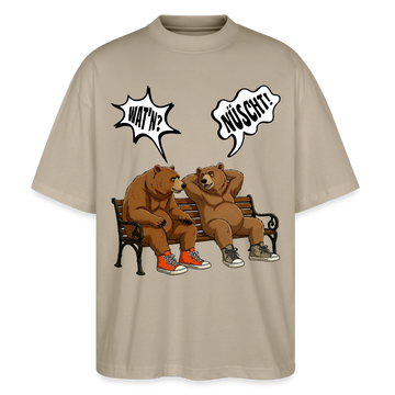 Berliner Bär Shirt mit Berliner Schnauze-WATN? NÜSCHT-Oversized Unisex Bio T-Shirt - Steingrau