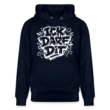 ICK DARF DIT-Unisex Bio-Hoodie mit Berliner Spruch - Navy