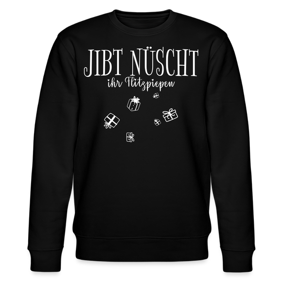 JIBT NÜSCHT zu Weihnachten in Berlin-Unisex Bio-Sweatshirt - Schwarz