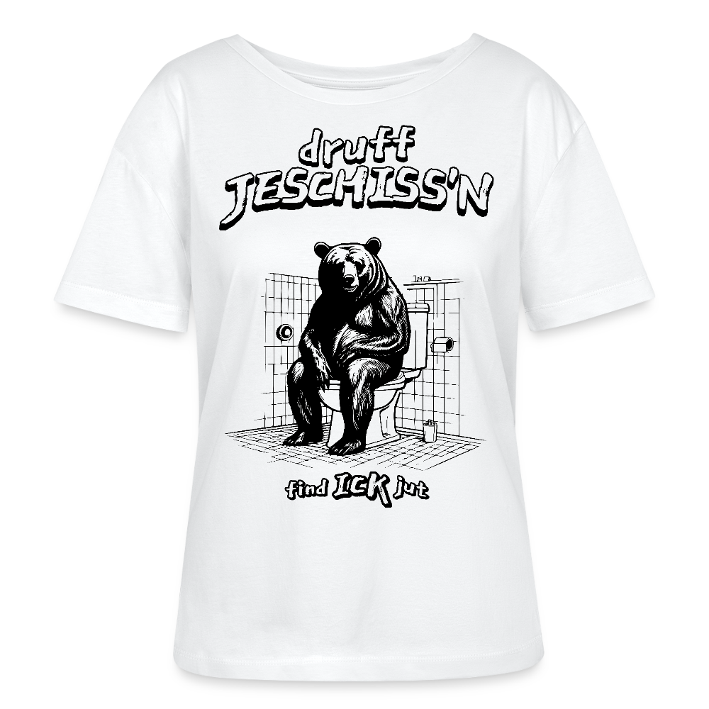 DRUFF JESCHISS'N-Rundhals Frauen Bio-T-Shirt - Weiß