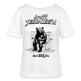 DRUFF JESCHISS'N-Rundhals Frauen Bio-T-Shirt - Weiß